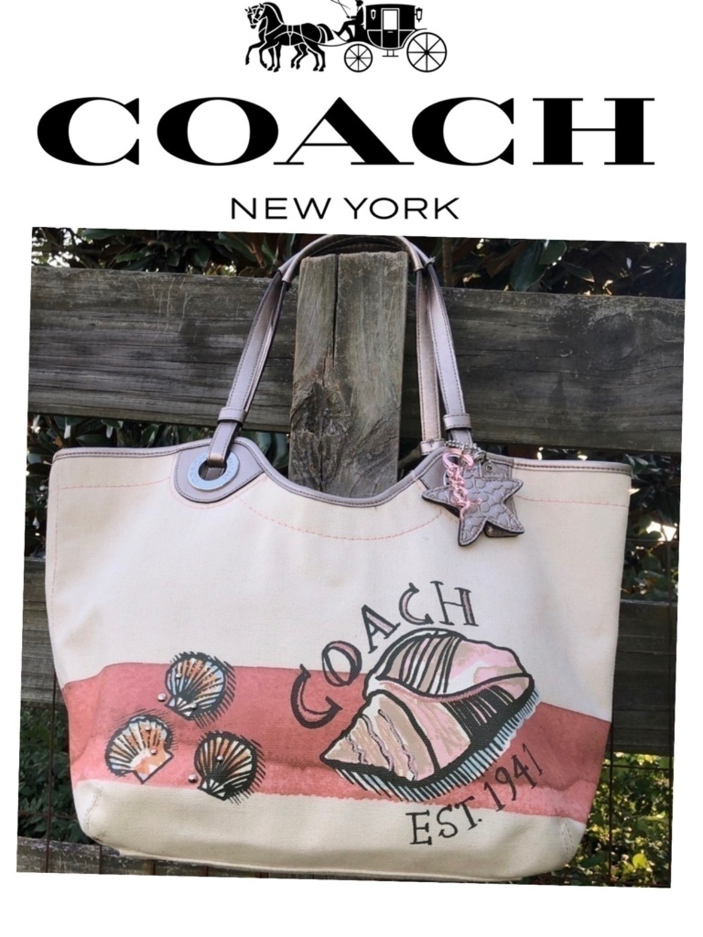 Coach 19273 Beach Nautical Shell Motiff Bag Purse